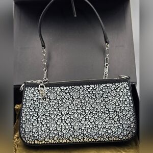 NWT Michael Kors Empire medium embellished suede chain-link pochette